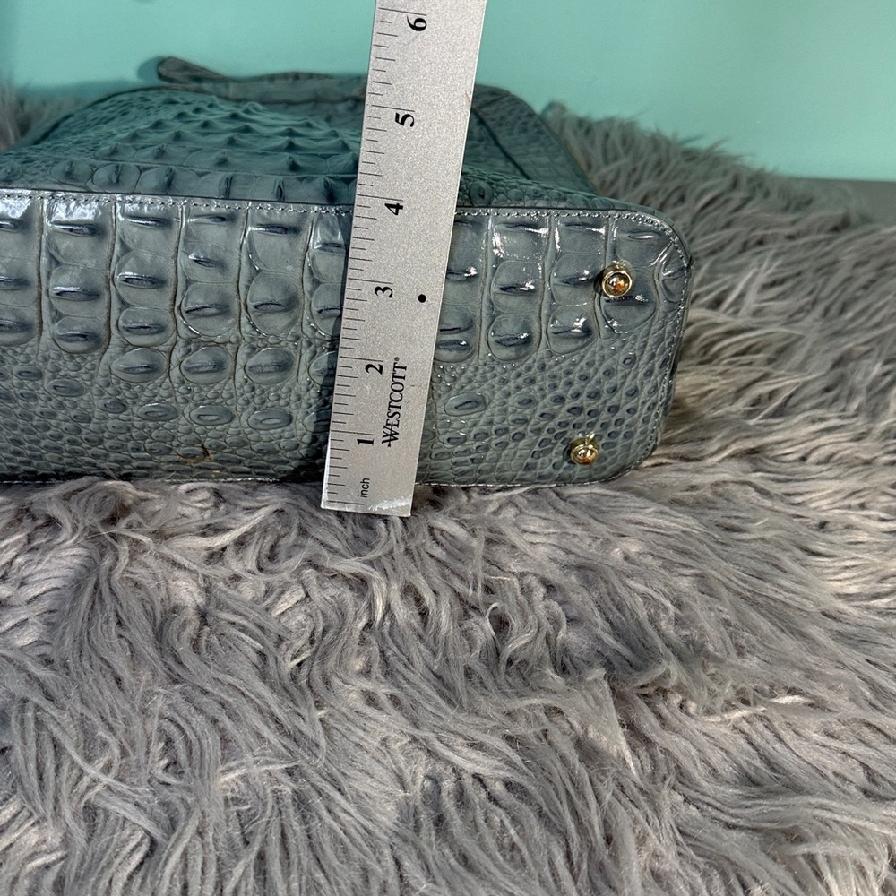 Brahmin Crocodile Embossed Gray /Blue Backpack - Picture 14 of 17